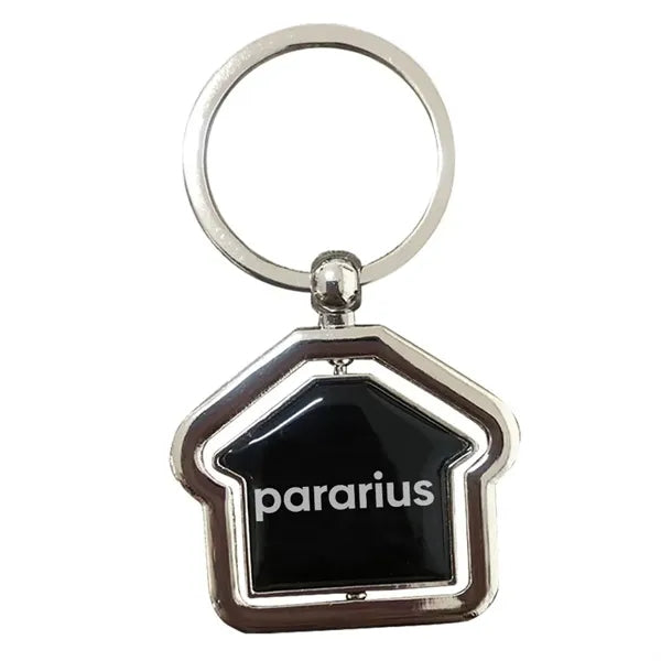 Spinning House Metal Keychain