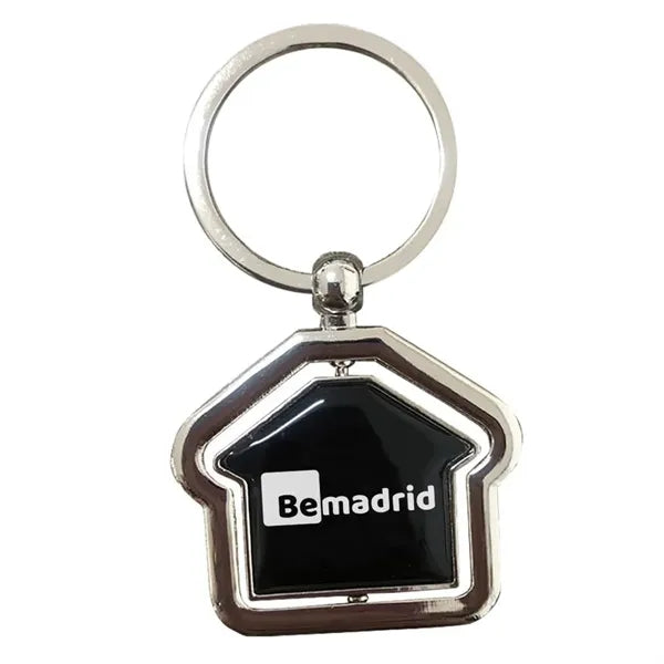 Spinning House Metal Keychain