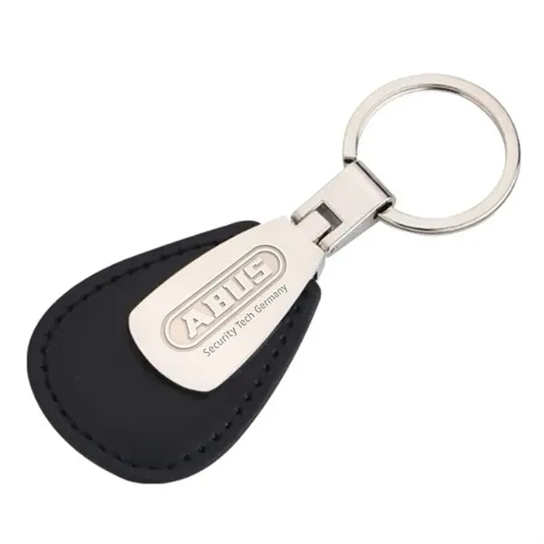 Teardrop Leather & Metal Keychain