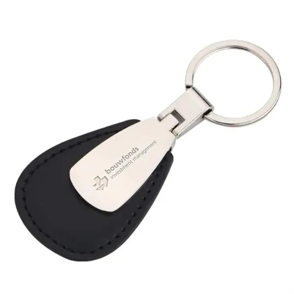 Teardrop Leather & Metal Keychain