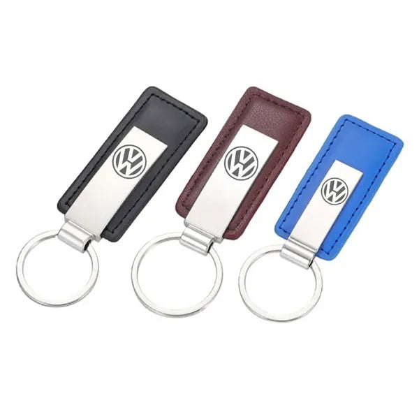Classic Metal & Leather Keychain