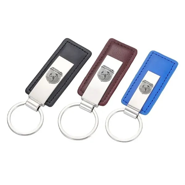 Classic Metal & Leather Keychain