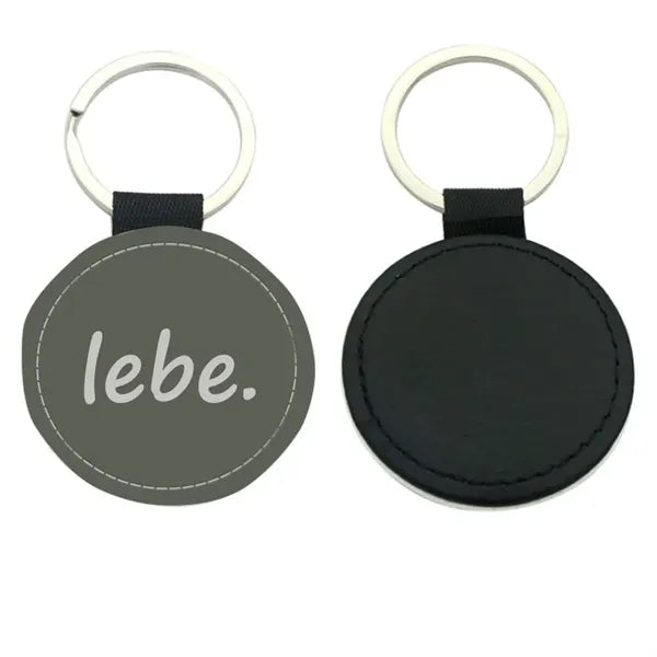 Circle Leather Keychain
