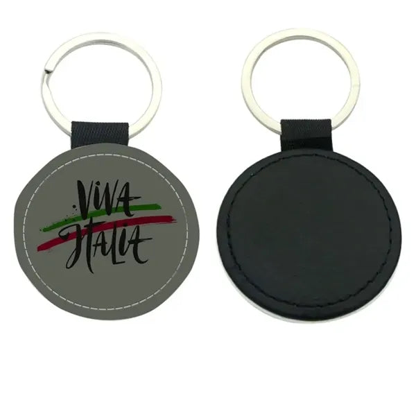 Circle Leather Keychain