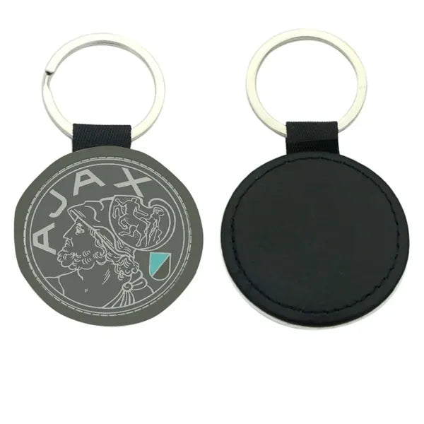Circle Leather Keychain