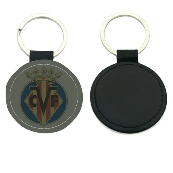 Circle Leather Keychain