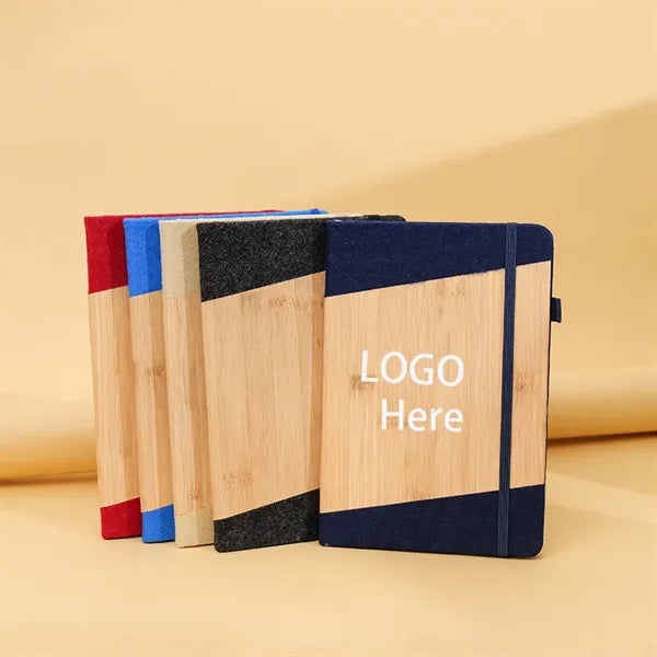 Bamboo Covered Notebook With Pen
