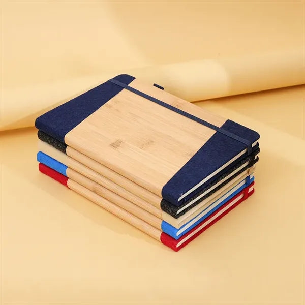 Bamboo Covered Notebook With Pen