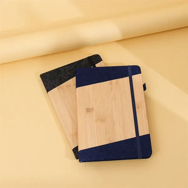 Bamboo Covered Notebook With Pen
