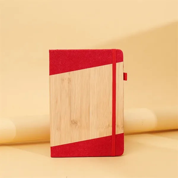 Bamboo Covered Notebook With Pen