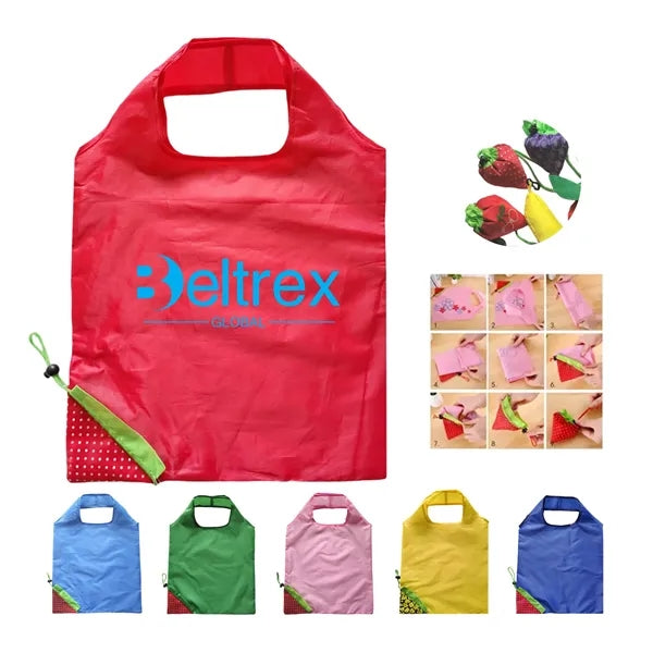 Foldable Strawberry-Shaped Shopping Bag for Eco-Friendly Use