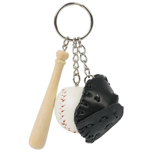 3-In-1 Baseball Keychain with Gloves, Bat, and Ball
