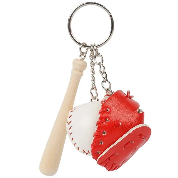 3-In-1 Baseball Keychain with Gloves, Bat, and Ball