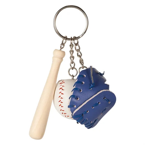 3-In-1 Baseball Keychain with Gloves, Bat, and Ball