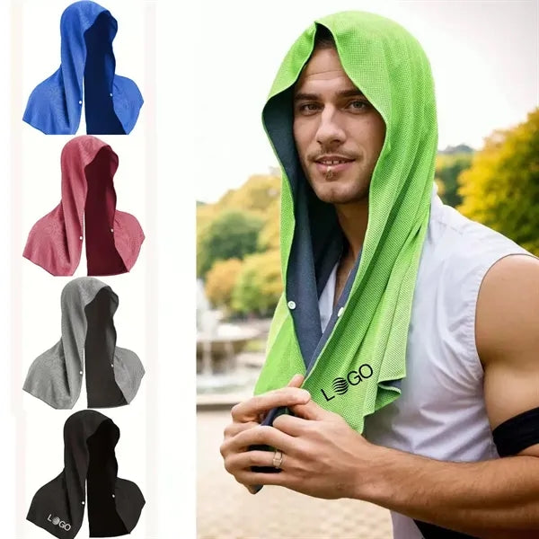 Cooling Quick Dry Absorbent Hoodie Button Sports Towel