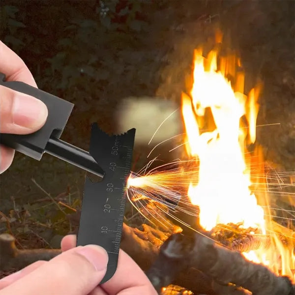 Multitool Magnesium Rod Fire Starters With Whistle Compass