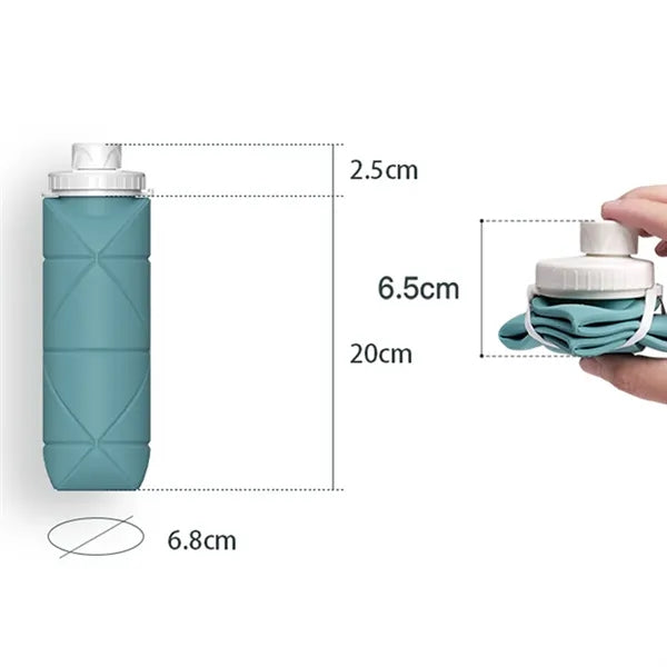 20 Oz Foldable Color Changing Silicone Cups Water Bottle