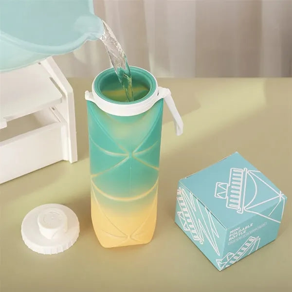 20 Oz Foldable Color Changing Silicone Cups Water Bottle