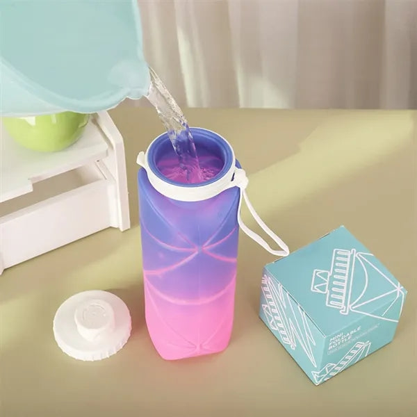 20 Oz Foldable Color Changing Silicone Cups Water Bottle