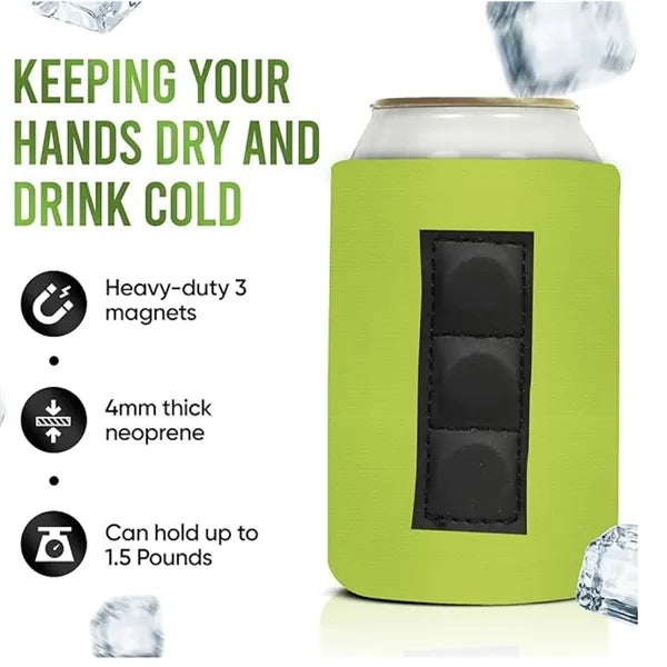 12 oz Magnetic Custom Collapsible Neoprene Beer Can Cooler