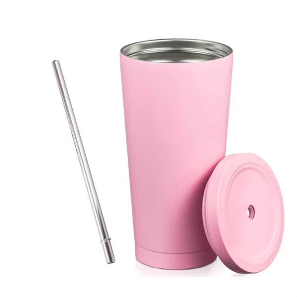 16oz Vacuum Skinny Tumbler with Straw