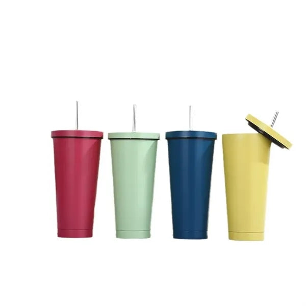 16oz Vacuum Skinny Tumbler with Straw
