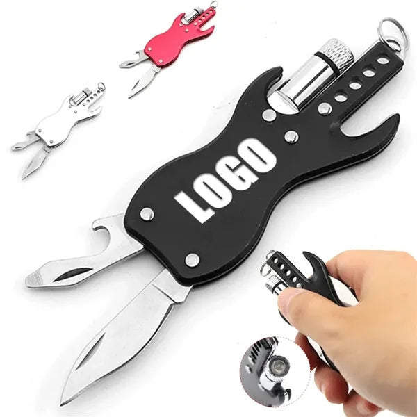 3 In 1 Guitar Shape Multi Tool Keychain
