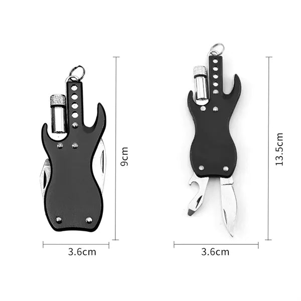3 In 1 Guitar Shape Multi Tool Keychain