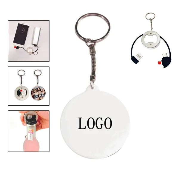 3-in-1 Keychain, Bottle Opener, Cable, Charger