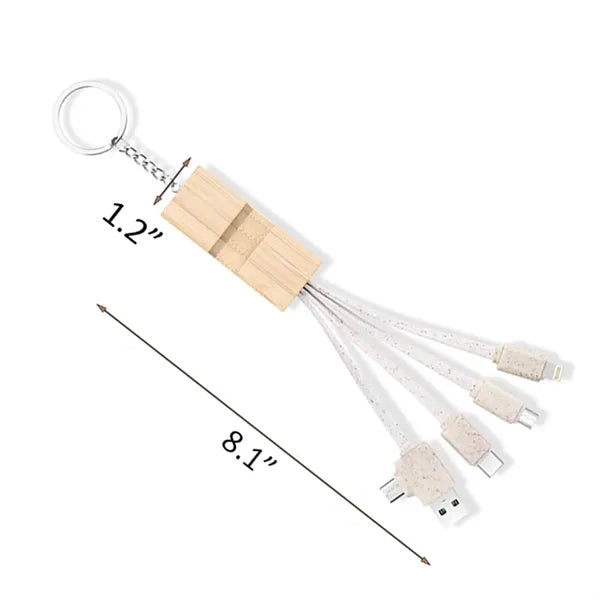 Charging Cables With Bamboo Phone Holder