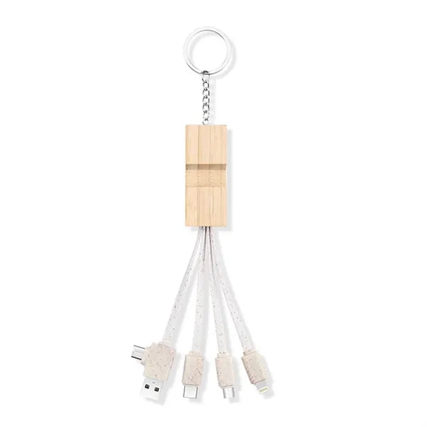 Charging Cables With Bamboo Phone Holder