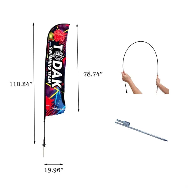8ft Single Sided Printed Knife Beach Flag