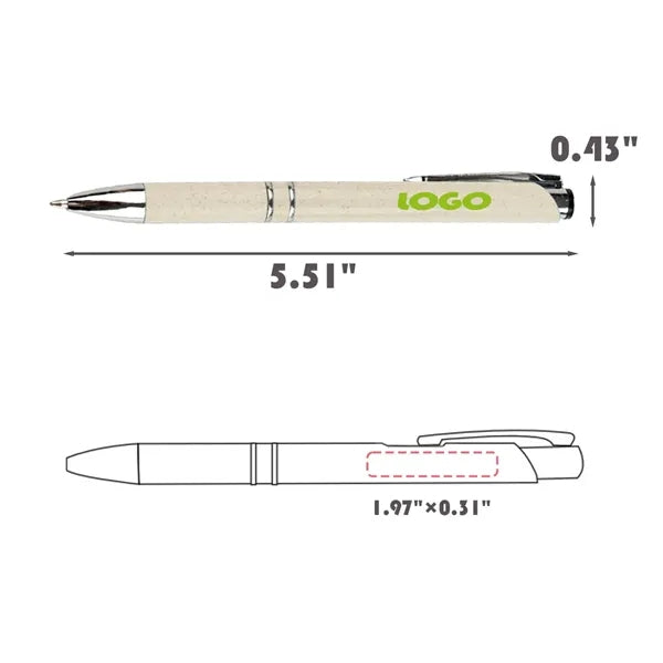 Degradable Push Type Eco Friendly Ballpoint Pen