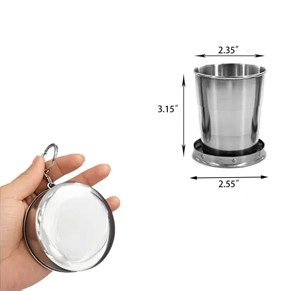 High-quality 304 Stainless Retractable Travel Mini Cup