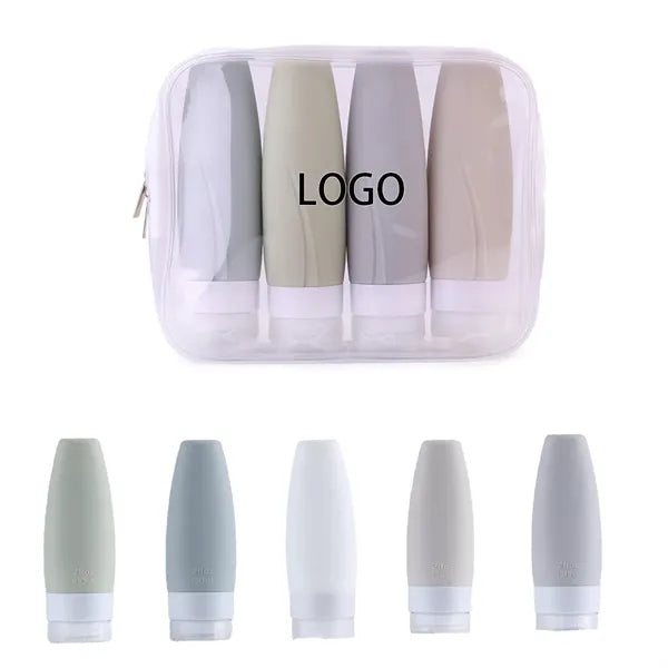 2-Ounce Mini Silicone Skincare Travel Bottles 4-Pack