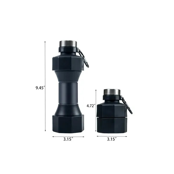 Portable Foldable Gym Running Dumbbell-shaped Water Bottle