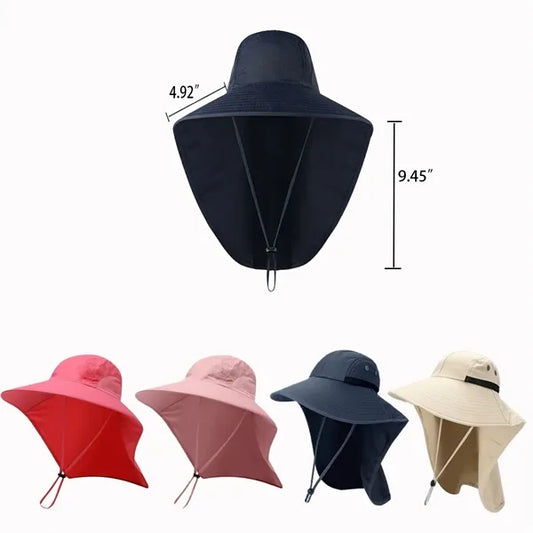 Brand New Wide-brim Outdoor Sun Hat with Neck Protection