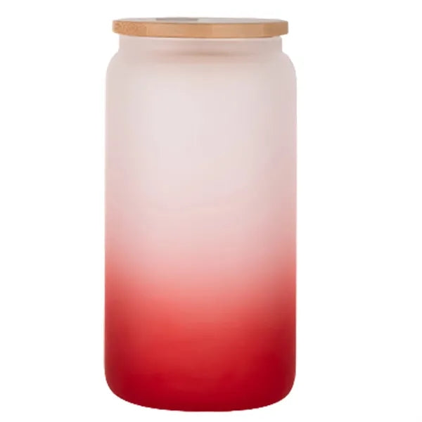 16Oz Gradient Glass Tumbler With Straw