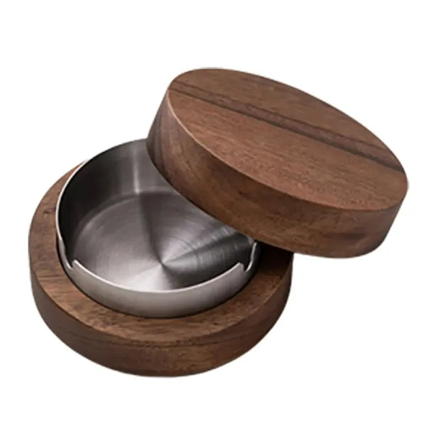 Solid Wood Ashtray W/ Lid