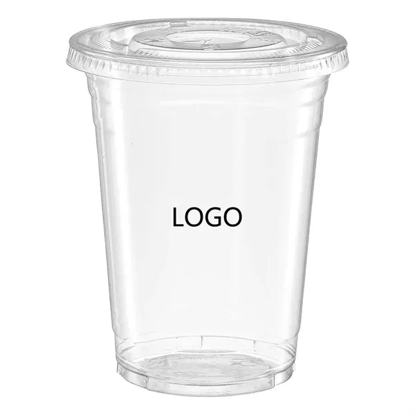 24 OZ Clear PET Disposable Coffee Cups with Flat Lids