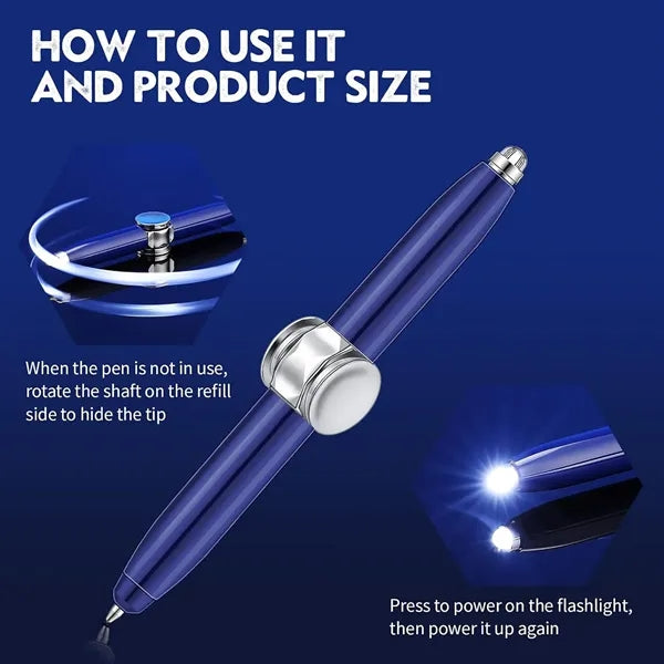 Multi Functional Fidget Spinner Pen With LED Light