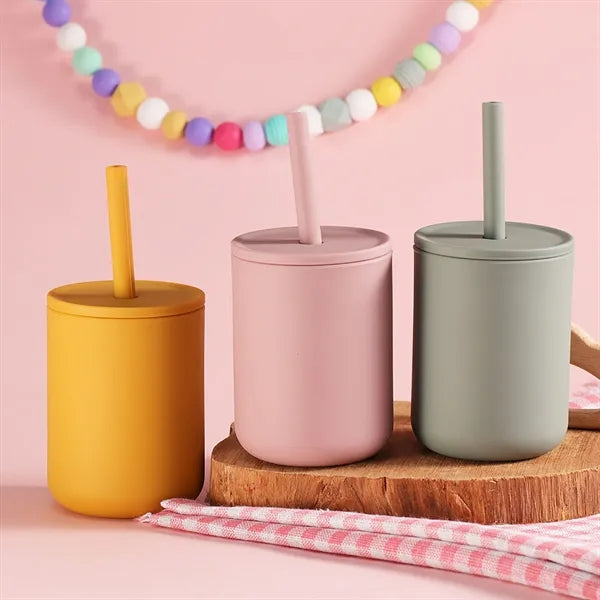 Silicone Drinking Cup Baby With Straw