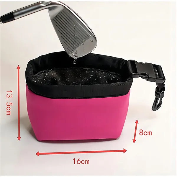 Golf Club And Ball Cleaning Bag With Removable Clip