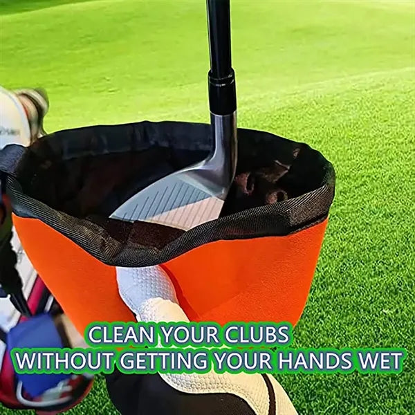 Golf Club And Ball Cleaning Bag With Removable Clip