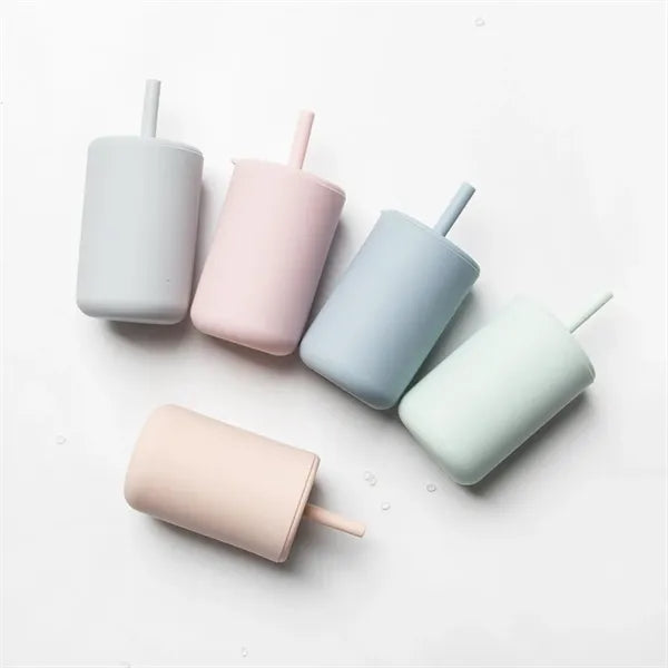 Silicone Drinking Cup Baby With Straw