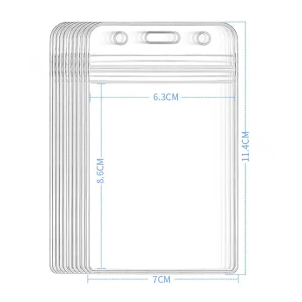 Clear PVC ID Badge Holder with Waterproof Resealable Zip