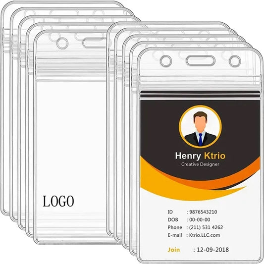 Clear PVC ID Badge Holder with Waterproof Resealable Zip