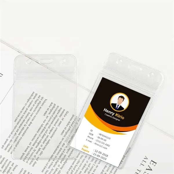 Clear PVC ID Badge Holder with Waterproof Resealable Zip