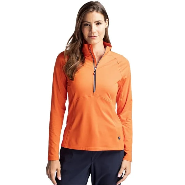 Cutter & Buck Adapt Knit Stretch Womens Half Zip Pullover