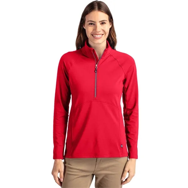 Cutter & Buck Adapt Knit Stretch Womens Half Zip Pullover